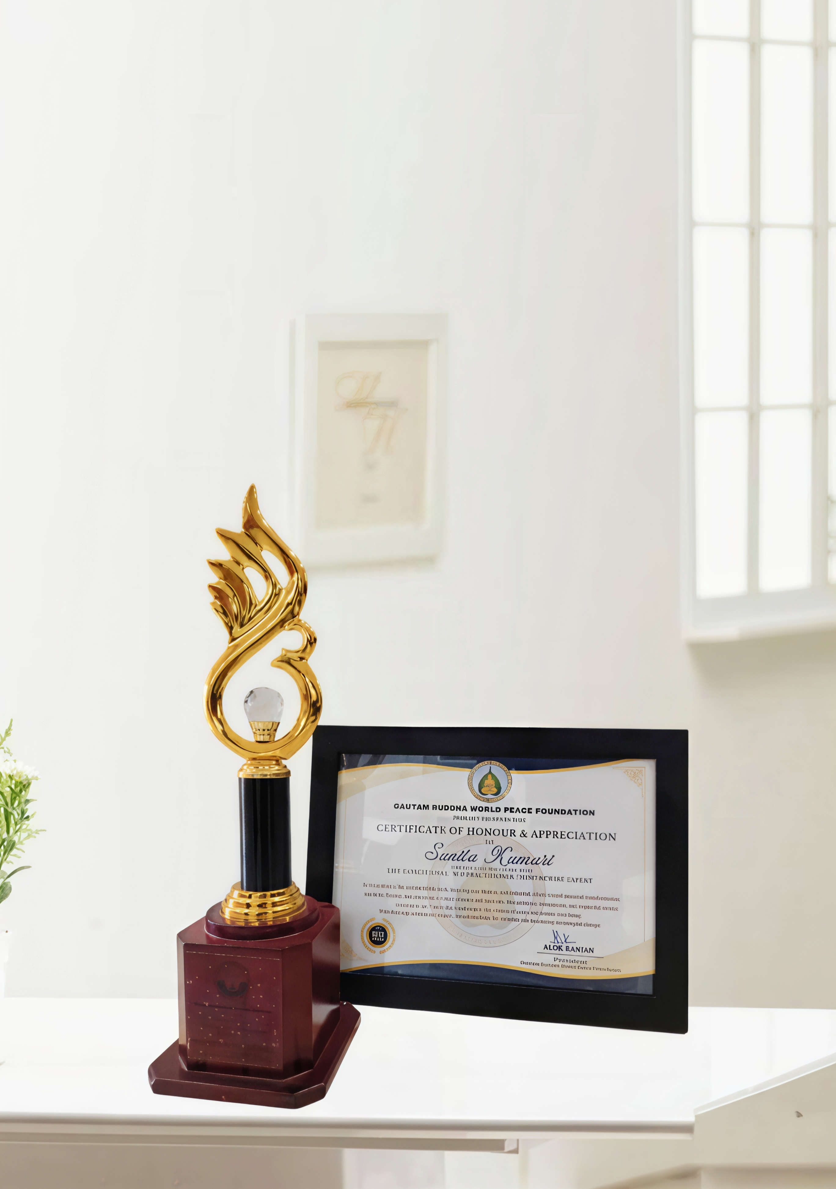 Coach Sunita Kumari award certificate